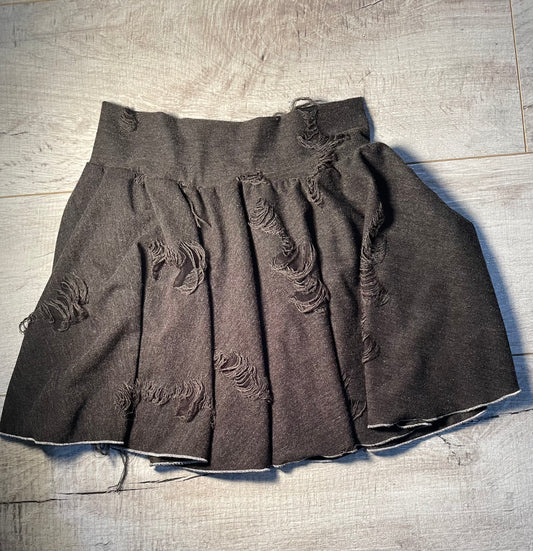 Size 8 Distressed Black Sassy Skirt