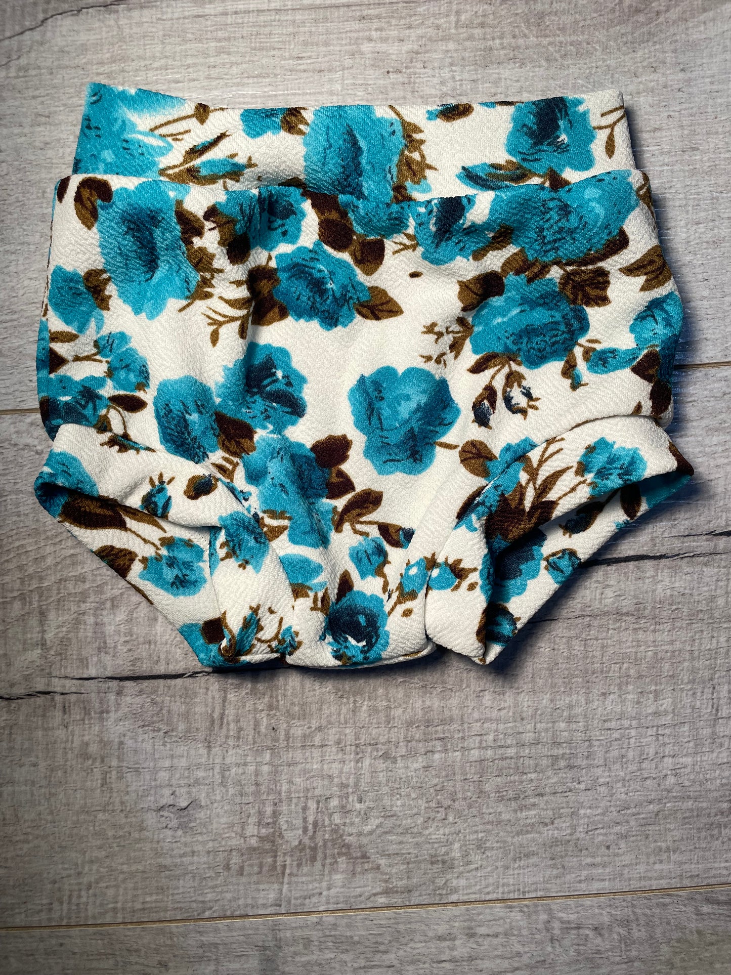 Blue/White Floral Bummies