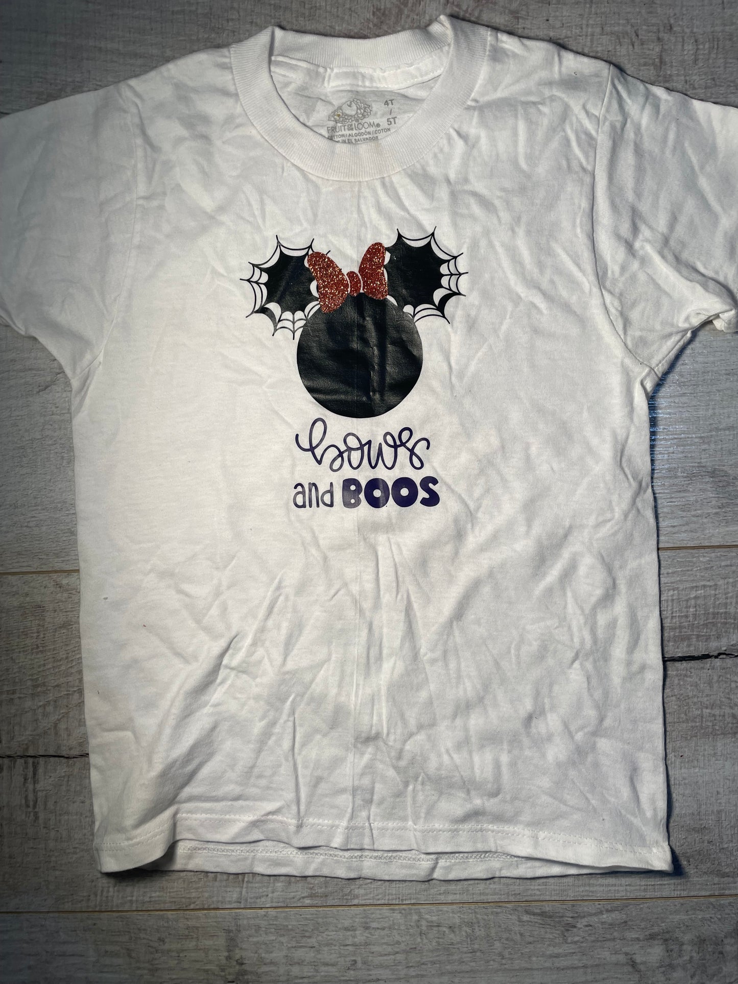 4T Bows And Boos White Tee