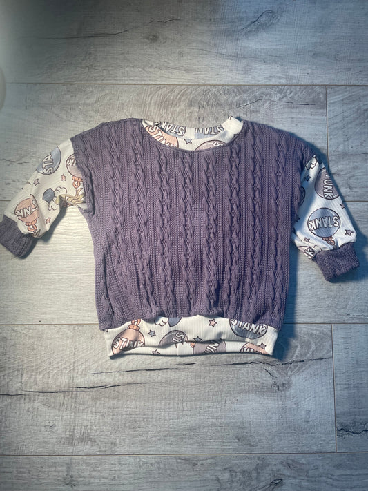 12mo Stink, Stank, Stunk Sweater Pink