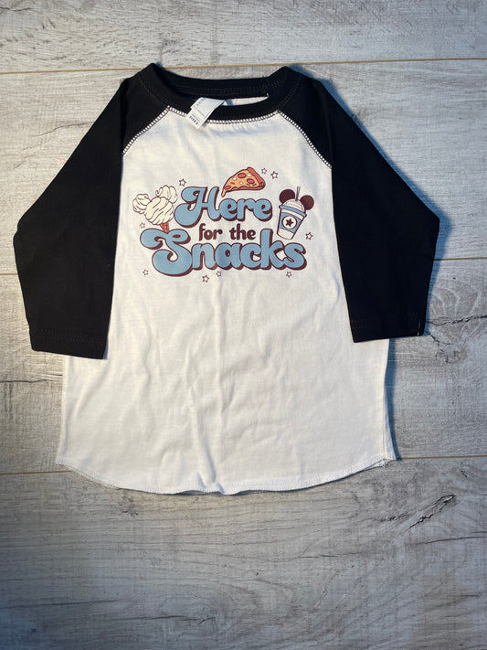 2T Here For The Snacks Baseball Tee