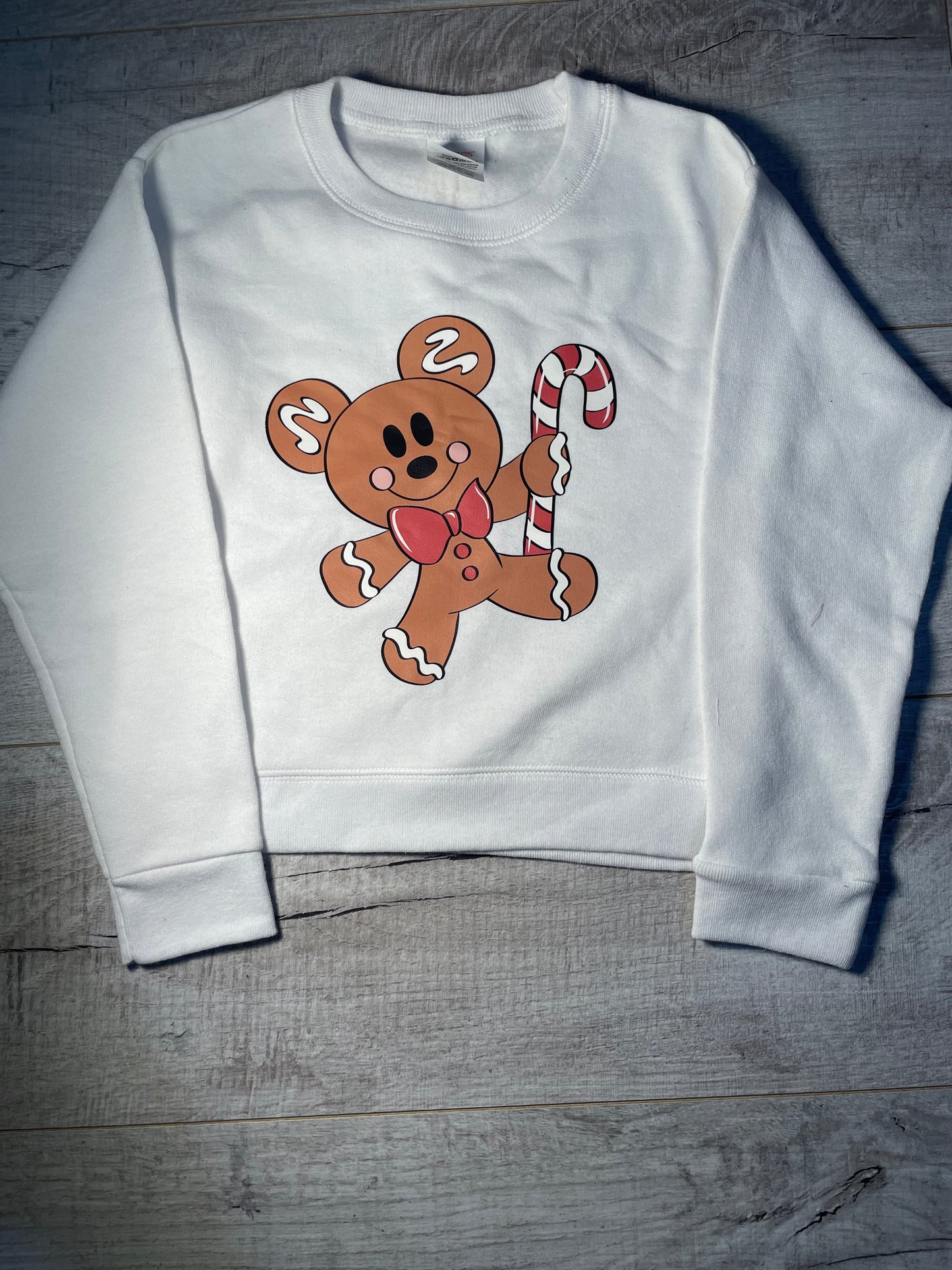 4T White Crewneck Gingerbread Man