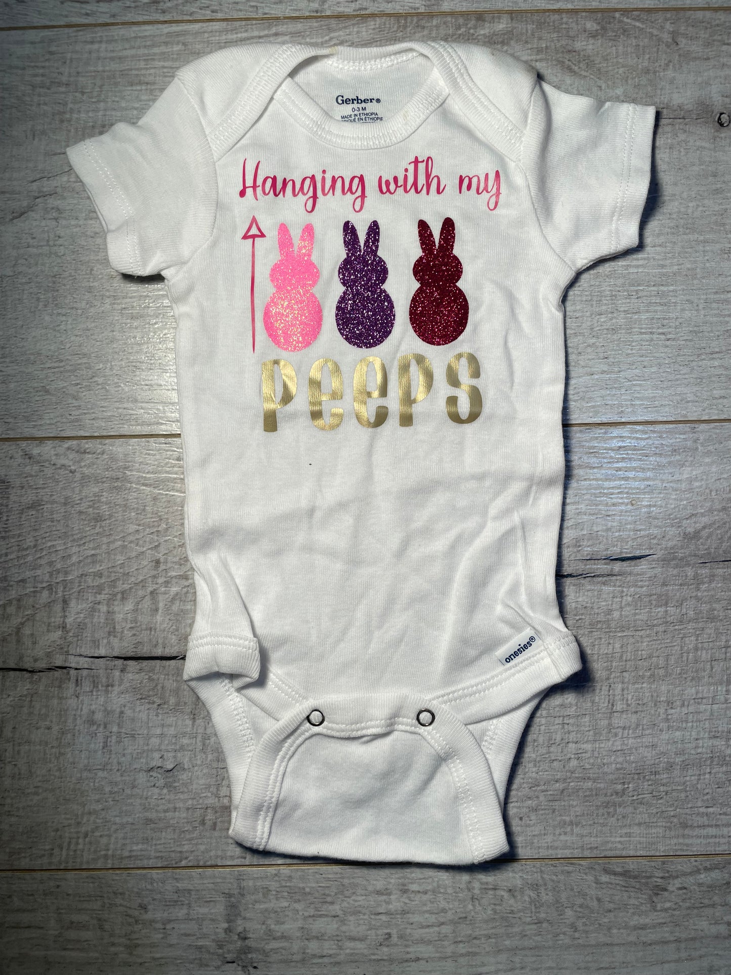 0-3mo Hanging With My Peeps Onesie