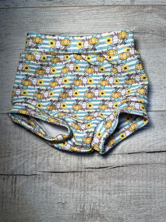 12mo Sunflowers and Yellow Pumpkin Bummies