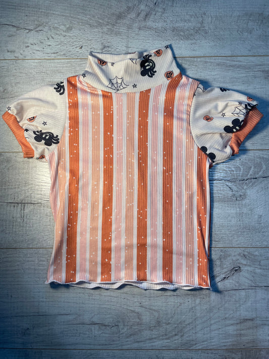 8 Mock Neck Tee Stripes/Spiders