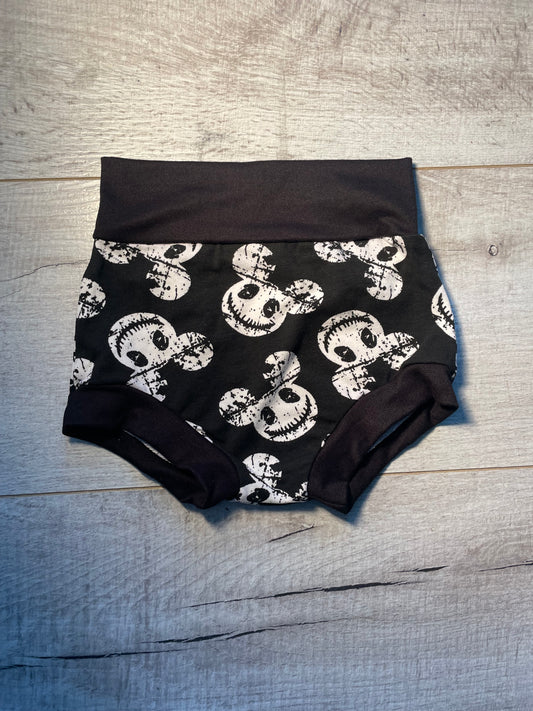 18mo Black/ White Spooky Mickey Bummies