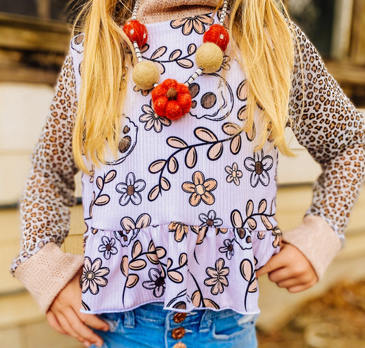 Floral Skulls Addie Top