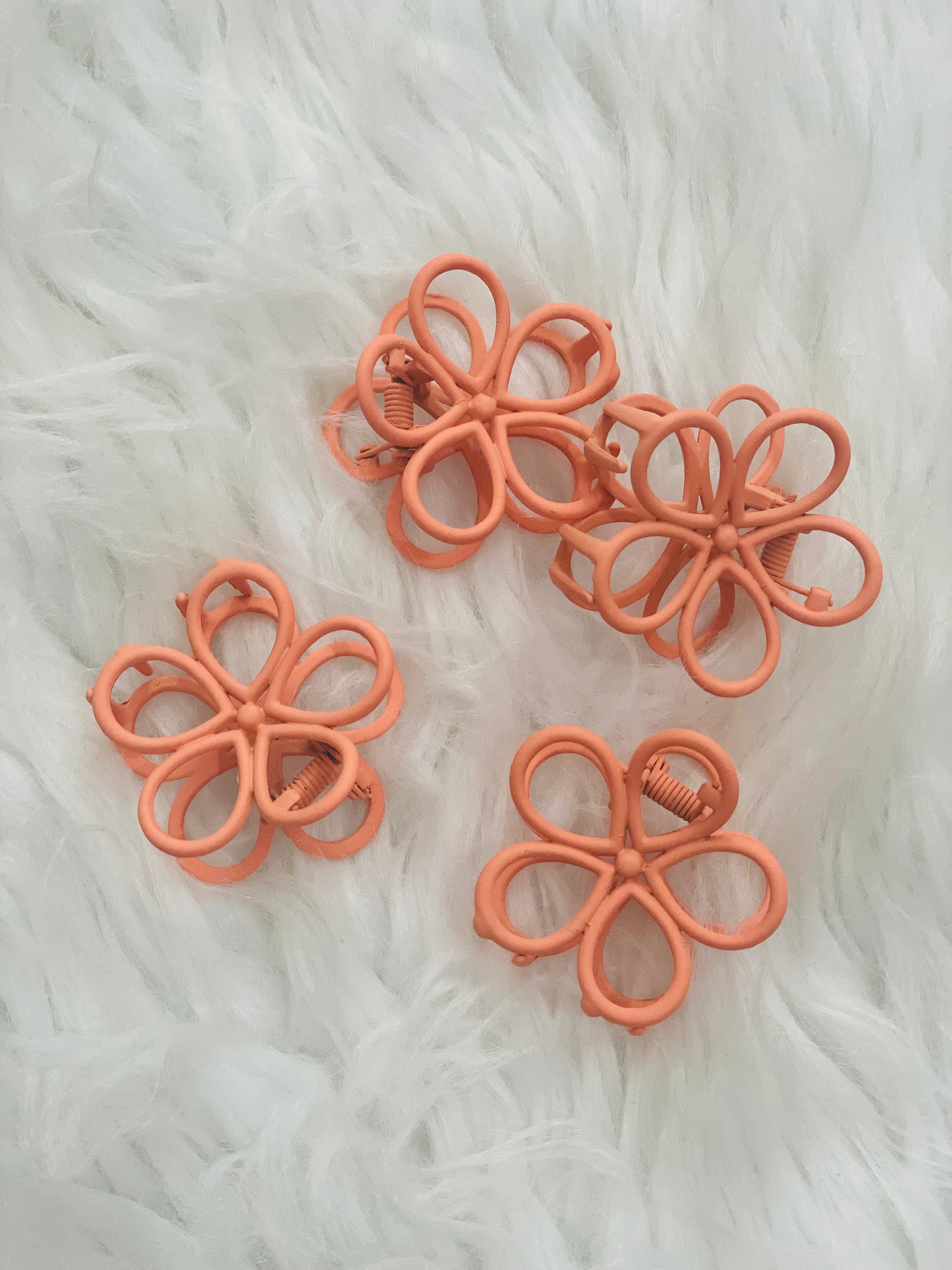 Small Orange Flower Clip