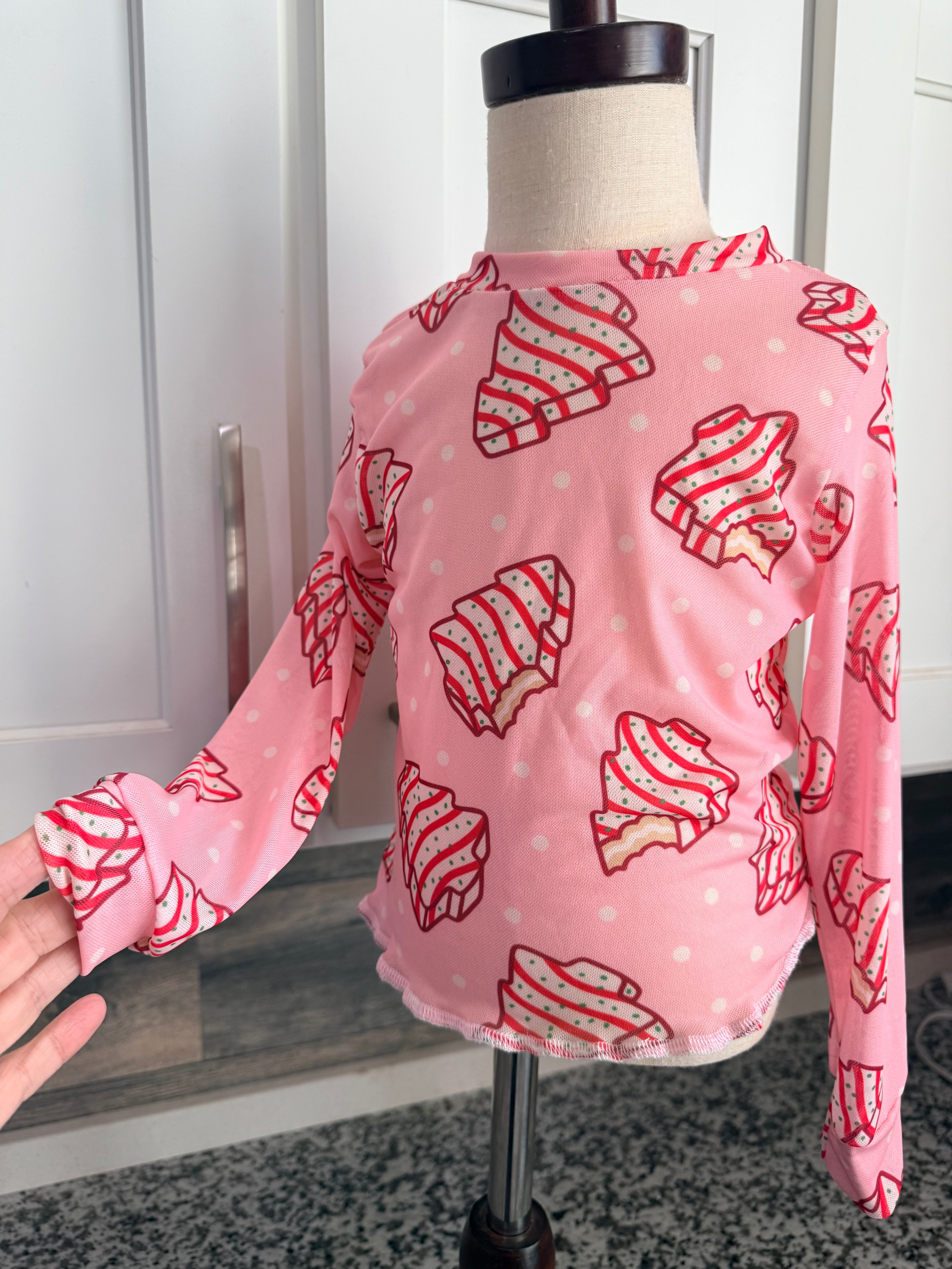 Christmas Cakes Mesh Long Sleeve
