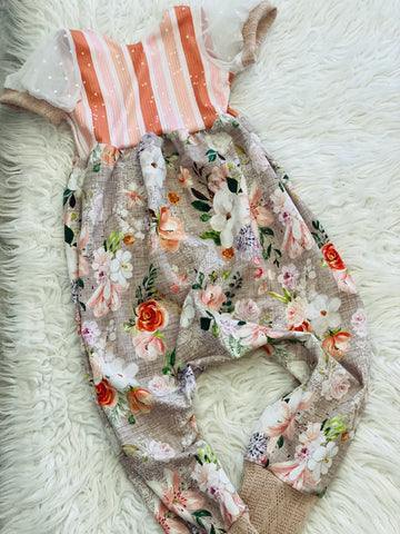 Limited Orange Floral Ally Romper