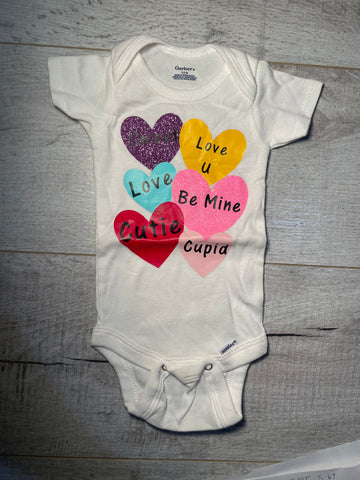 0/3mo Conversation Hearts Onesie