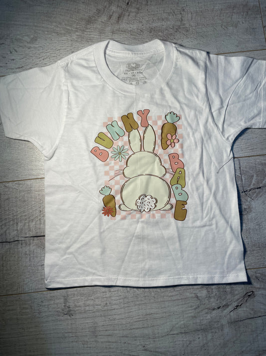 4T Bunny Babe White Tee