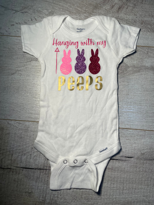3/6mo Hanging With My Peeps Onesie