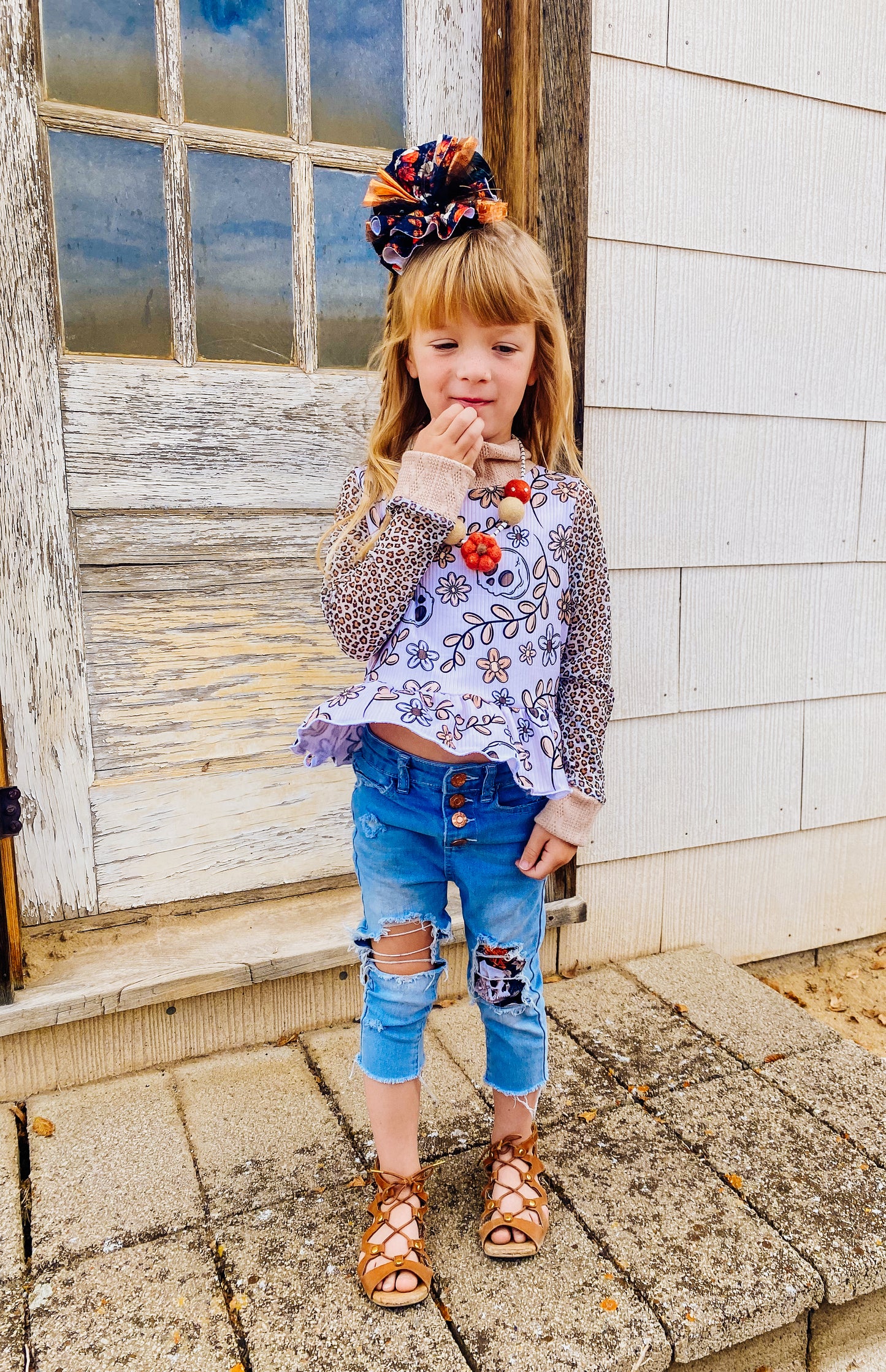 Floral Skulls Addie Top