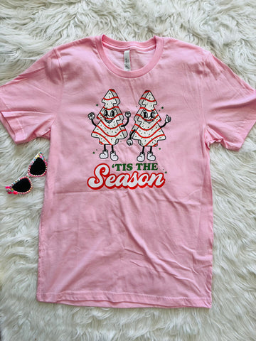 Adult Size Medium Pink Christmas Tree Cakes T-Shirt