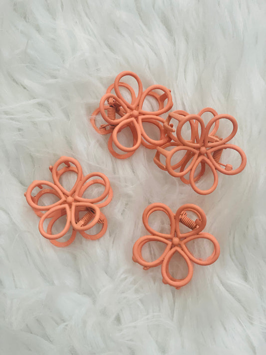 Small Orange Flower Clip